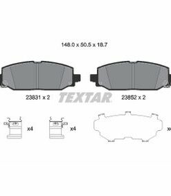 TEXTAR Pad set, disc brake Rear axle, with accessories 2383101-Costar Hellas
